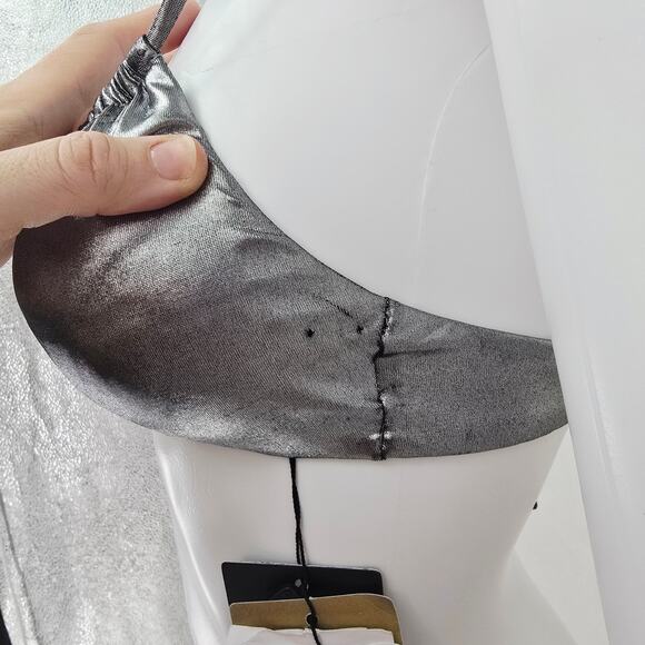 Vix Paula Hermanny Metallic Silver Bikini Top M New - Picture 3 of 12